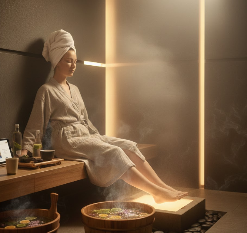 Panduan Kesejahteraan Dalam untuk Urut Kaki di Bilik Mengukus Peluh