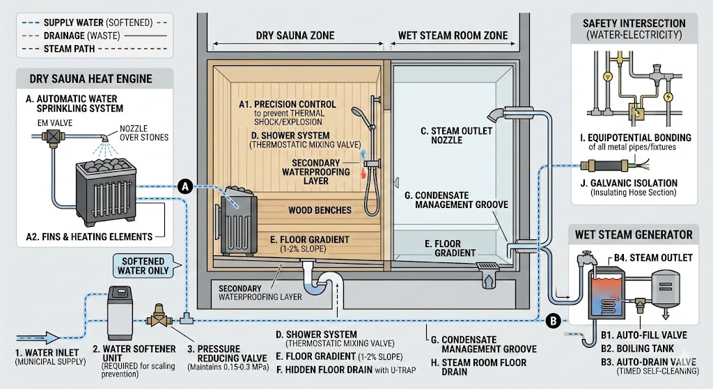 Perancangan Sistem Paip dan Analisis Teknikal untuk Bilik Sauna