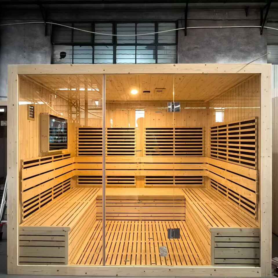 5-10 orang sauna kayu sauna bilik sauna dengan tv lcd 5-10 orang sauna kayu sauna bilik sauna dengan tv lcd