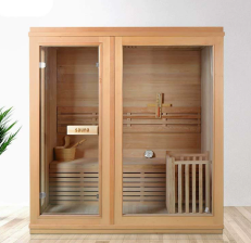 Sauna Steam Rumah dengan Pemasa - Pembinaan kayu cedar semulajadi untuk sesi spa yang santai