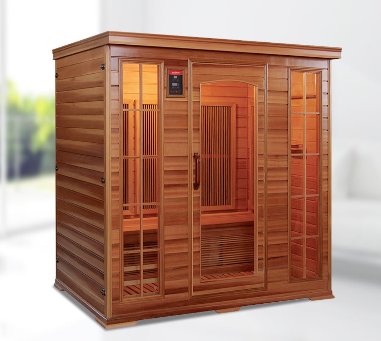 Penggunaan rumah 3-4 orang sauna inframerah merah cedar merah
